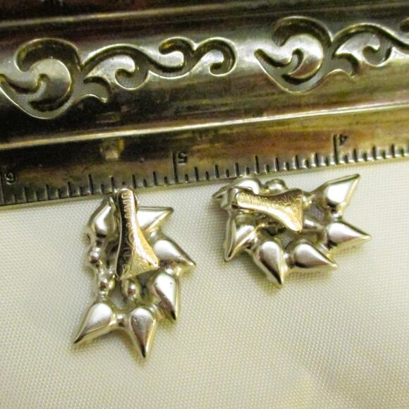 Vintage B DAVID Crystal Rhinestone Pearl Clip Earrings ~ Designer Earrings - Picture 10 of 11